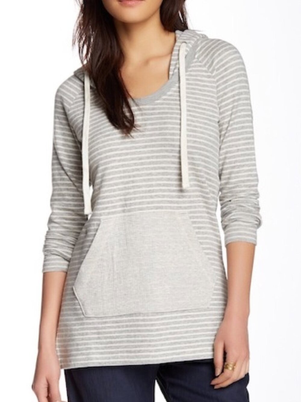 James Perse Women’s Striped Hoodie Sweatshirt szie 4